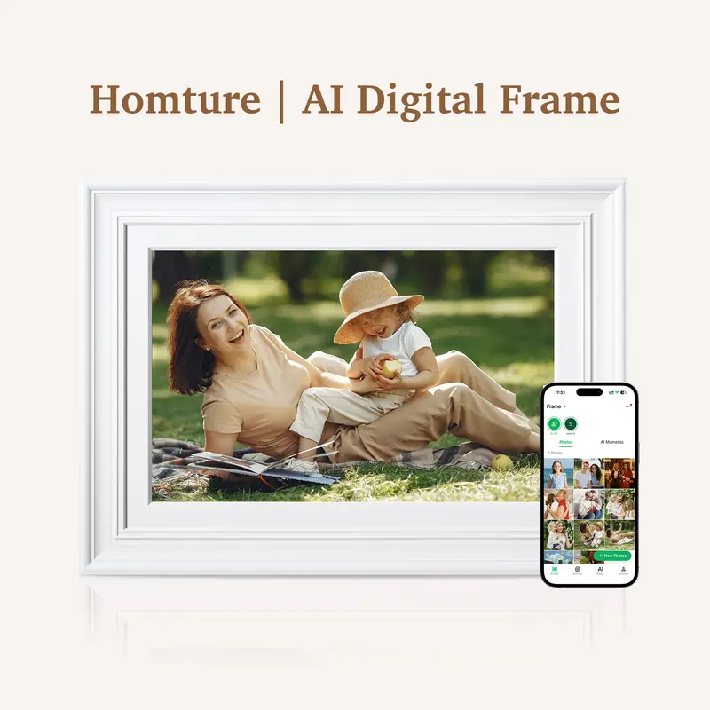 Homture 10.1-inch Classic AI Digital Photo Frame - WiFi-Enabled, with AI Photo Restoration, Family Sharing, and Remote Upload Functionality techvibes