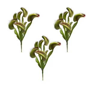 Artificial Faux Venus Flytrap Plants Lifelike Carnivorous Venus Flytrap Plants for Halloween Home Garden Office Decorations