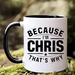 1pc Chris Themed Ceramic Coffee Mug - Thermal Cup with Chris, Dishwasher & Reusable White Ceramic Mug for Hot/ Drinks Suitable for Coffee & Tea, Gift for Coffee Lovers