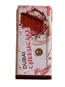 OMNIYA Dubai Chocolate Bar Strawberry Cheesecake Kunafa 190g – Belgian Milk Chocolate Luxury Dessert Gift