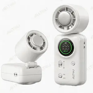 ALLTOU Mini Cooling Fan, 5000mAh Foldable Handheld Fan with 100 Speeds & 13°C Ice Chip
