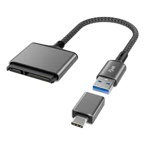 SATA to USB Adapter Cable with USB C to USB Adapter,USB A 3.0 to 2.5'' SATA III Hard Drive Reader for HDD/SSD External Converter,Data Transfer for MacBook Pro Air 2022,Surface Go,Laptop,PC