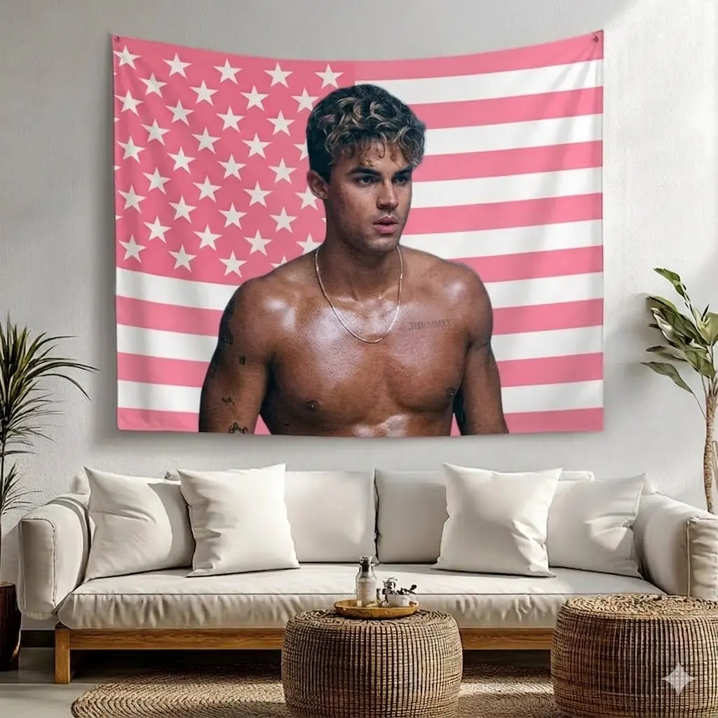 Team Nick Leister Photo Pink American Flags, Pink Y2k Movies Flag, Ersonalized Photo Wall Tapestry, Tiktok Shop