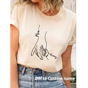 Custom Mom Shirt From Children, Personalized Mom & Kids Hands Shirt, Family With Kids Names, Mothers Day Gift From Kids, Mom Kids Hands Tee