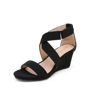 Dream Pairs Women's Elastic Ankle Strap Wedge Sandals