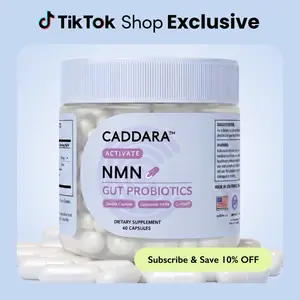 Caddara Activate Liposomal NMN 300mg & Gut Probiotics Capsules, Double Capsule,  Cellular Renewal Support, NAD+ Alternative, 60 Capsules, 30 Servings