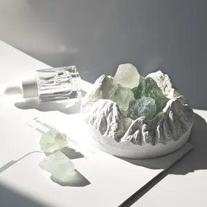 Creative Instagram-style diffuser stone with double peaks and snow mountain design, flameless aromatherapy ornament for car, bedroom, business gift, and souvenir set