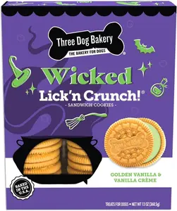 Wicked Lick’n Crunch! Sandwich Cookies for Dogs, Dog Treats with Real Ingredients, 13 oz