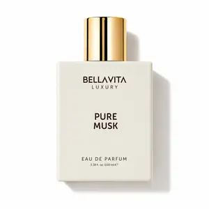 BellaVita Luxury’s Pure Musk | Perfume for Men & Women | Lily of the Valley, Sandalwood and Tonka | EDP | Woody, Floral & Long-lasting | 3.38 Fl.oz