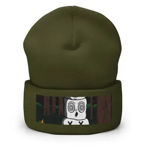 PHCK MARSHMELLOWS CUFFED BEANIE-FOREST GREEN