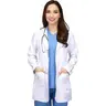 Women's Mid-Length Twist-Free Twill 100% Poly Soft Lab Coat Uniforms - Long Sleeve Professional Workwear Clothes for Women, Collar, 2 Pockets, 2-Button Front Closure, Easy Care, All Seasons Fit, XL Size