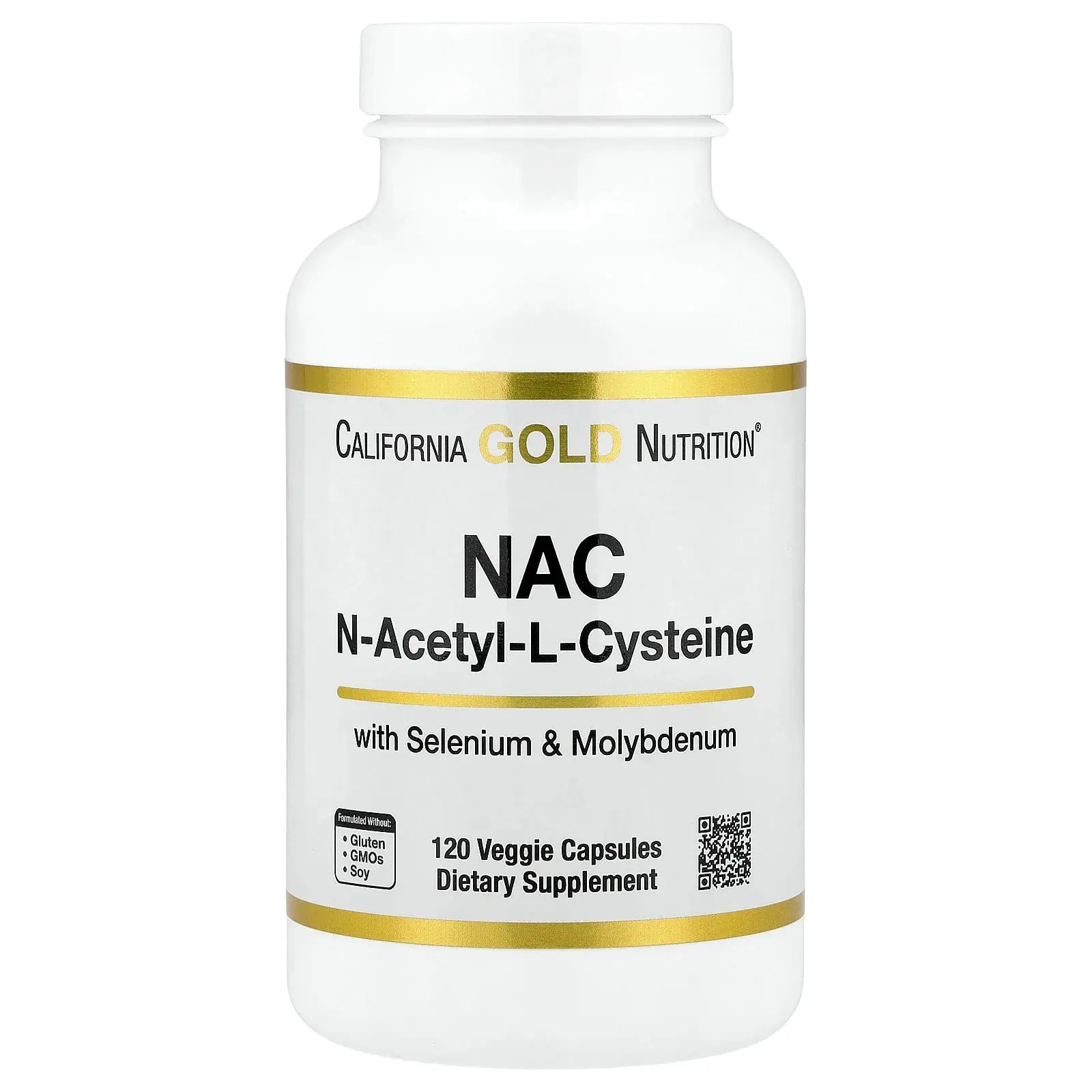 California Gold Nutrition N-Acetyl-L-Cysteine with Molybdenum and Selenium, 120 Veggie Capsules