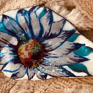 Hand Painted Oyster Shell Jewelry Holder - Home Organizer jewelry box