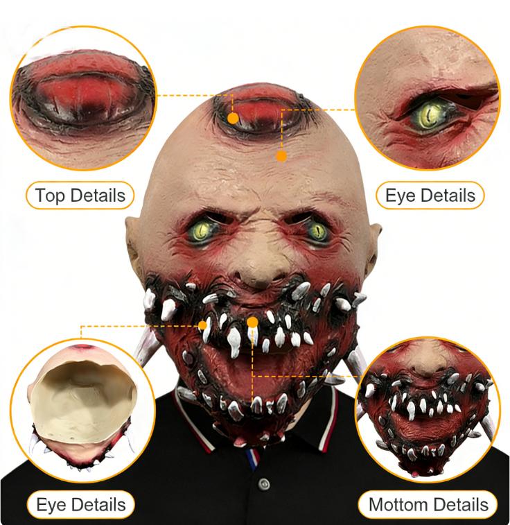 Anime Terror Cyborg Vampire Masks Cosplay Costume Latex Mask Halloween Masquerade Party Carnival Prop full face cover