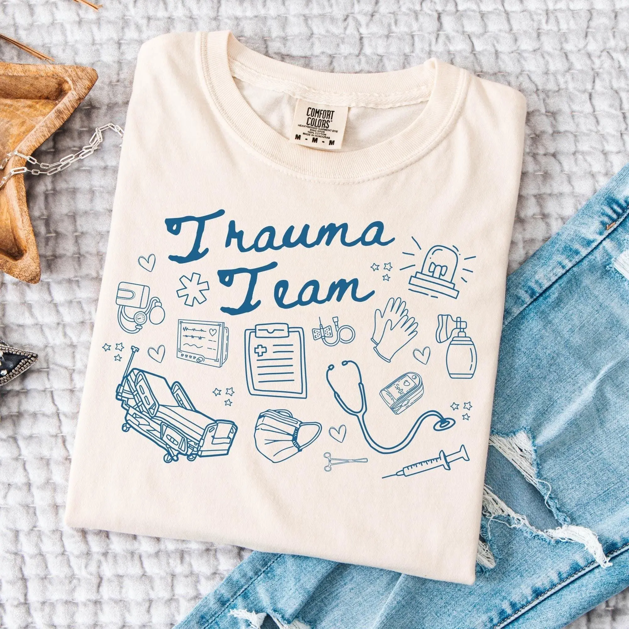 Trauma Team Shirt Comfort Colors Trauma ICU Nurse Shirt Trauma Nurse Tee Summer Physician Assistant TShirt Emergency Medicine Physician Top Fit Womenswear
