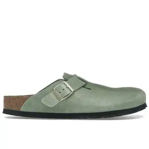 Birkenstock Men's Boston Soft Footbed Suede Green Tea (Narrow Fit), from StockX