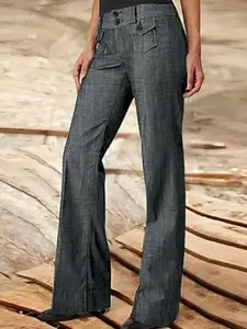 A set of women's casual Fitted long micro flared pants, Womenswear, suitable for autumn and winter, suitable for home, indoor, and outdoor wear