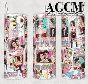 Retro Romance Movie Inspired Tumbler 20oz 30oz 40oz | 80s 90s Vintage Love Aesthetic Cup | Pink Neon Graphic Tumbler