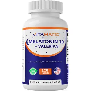 Vitamatic Melatonin 10mg with Valerian Root 4:1 Extract 250 mg 120 Tablets Visit the Vitamatic Store