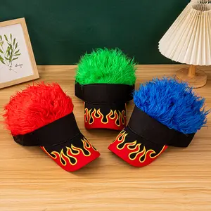 2026 New Flame Pattern Baseball Cap Embroidered Patch Design Multicolor Fluffy Faux Fur Hat