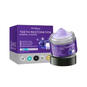 Purple Tooth Powder Gentle Cleaning Protects Teeth Lasting Freshness Removes Stains Yellow Teeth