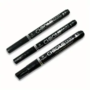 3-pack Mirror Chrome Permanent Markers 0.7mm 1.0mm 3.0mm Multi-surface Paint Pens High-gloss Mirror Finish Smooth Surfaces Scratch-proof Uv Resistant Smooth Ink Flow Art Craft Drawing Diy Creative Met