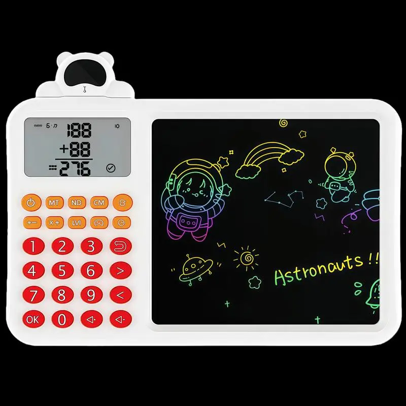 Interactive Math Drawing Toy for Kids Ages 3-8, Erase & Practice Addition Subtraction Multiplication Division, Screen-Free Learning Set with Talking Book