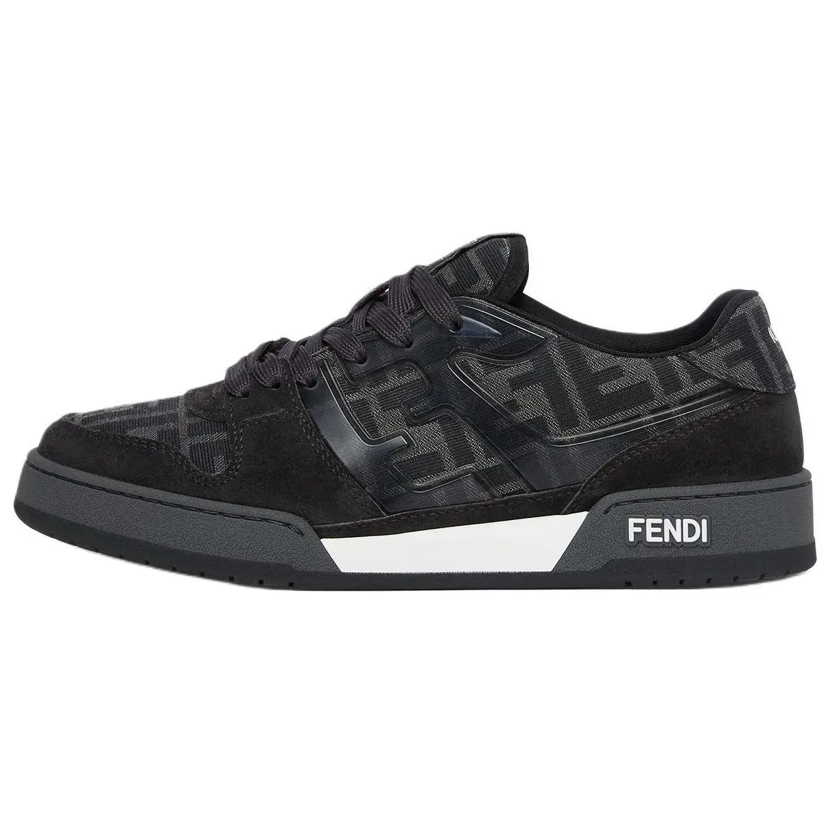 FENDI Men's Leather FF Monogram Low-Top Sneakers - Casual Athletic Sports Walking Trainer Shoes, House White Official Maison Mihara Footwear