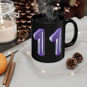 1111 Angel Number 11oz Black Mug