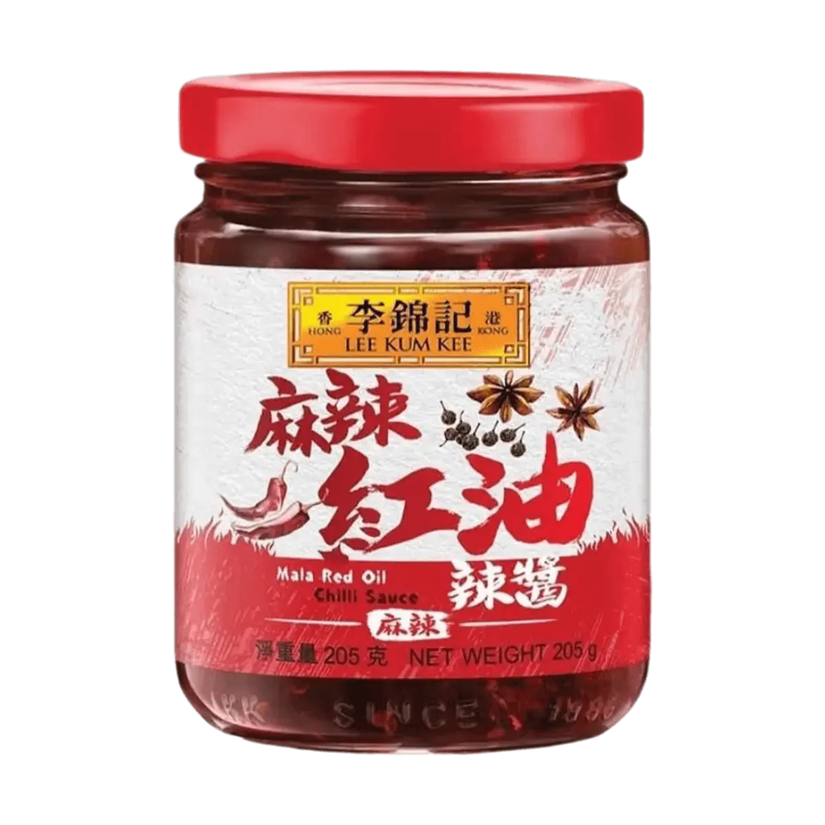 Lee Kum Kee Mala Chili Oil Sauce - Vegan Spicy Red Oil for Stir-fry, Noodles, Dips & Marinades - 205g
