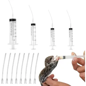 Baby Bird Feeding Syringe Set, Pet Parrot Milk Feeding Syringe with Tubes, Parrot Feeding Tubes Measuring Tools for Feeding Pets Scientific Industrial Labs… (10ml+10ml+20ml+60ml)