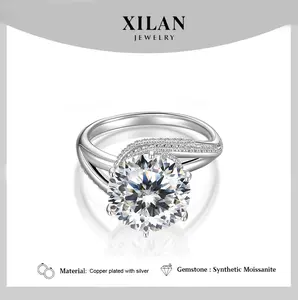 5 Carat Moissanite Engagement Ring Twisted Six Prong Setting Womens Moissanite Ring Sisterhood Jewelry Not Sisters by Blood but Sisters by Heart Wedding Valentines Mothers Day Gift Solitaire Ring Band Ring Band Ring Bypass Engagement Ring