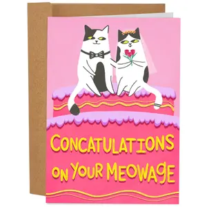 Concatulations On Your Meowage Funny Wedding Card