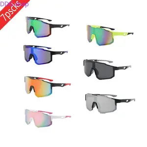 7 Pairs Outdoor Sports Windproof Sun Visor Sunglasses, European American Large Frame Slim Shades, UV Protection Windproof Cycling Motorcycle Glasses, Unisex Colorful Eyewear for Fishing Travel Driving Hiking Spring Summer Daily Casual