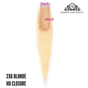 NEW! #613 BLONDE 2X6 HD CLOSURE STRAIGHT - (NOTE: 3 DAYS WAIT)