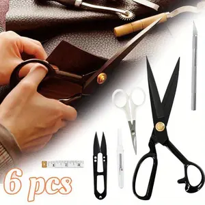 6 Pcs Professional Tailor Scissors Tool Set,9 inch Fabric Scissors,Heavy Duty Sharp Sewing Shears for Cutting Fabric,Leather,Home,Office,Artists,Dressmakers,Hand Tools Kits,Tools & Hardware