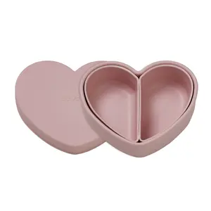 LOVEAT Heart Lunch Box 15.2 fl oz (450 ml) – Non-Slip Divided Feeding Plate -3 Colors