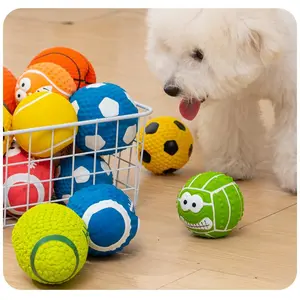 Dog Toys Durable Interactive Chew Dog Toy for Training and Play, Latex Rugby Football Baseball Squeaky Balls, Bite Resistant and Boredom Relief Dog Toy Balls Durable Squeaky Dog Toys for Boredom Relief, Interactive Chew Balls for Training & Play