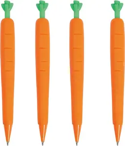 4 Pcs Mechanical Pencils 0.5mm Cute Carrot Mechanical Pencil Kawaii Cartoon Carrot Pencils Office School Pencil