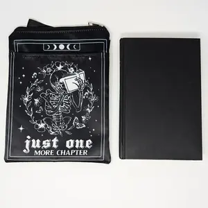 Skeleton Book Sleeve with Zipper: Gothic Floral Book Protector