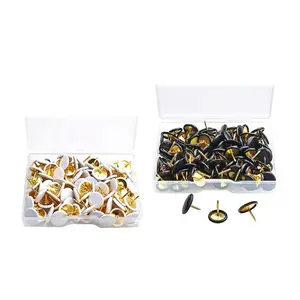 200Pcs Alloy Flat Head Push Pins, Flat Back Bulletin Board Thumb Tacks for Home Office Organization, Decorative Arts & Wall Marking Supplies (Target: School & Office Users)