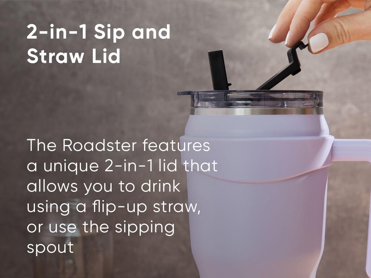 Hydrapeak Roadster 40oz Tumbler with Flip Up Sip & Straw - Insulated Water Bottles, Rubber Bottom, Stainless Steel Drinkware, Leak Proof Portable Travel Flask