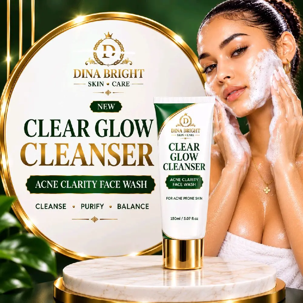 CLEAR GLOW ACNE FACE WASH, GENTLE CLEANSER FOR CLEAR SKIN .