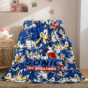 Sonic The Hedgehog Throw Blanket, Soft Flannel Fleece Game Print Blanket, Cozy Lightweight Blanket for Sofa Bed Travel, Bedroom Decoration, Ideal Holiday Birthday Gift for Kids Teens & Sonic Fans