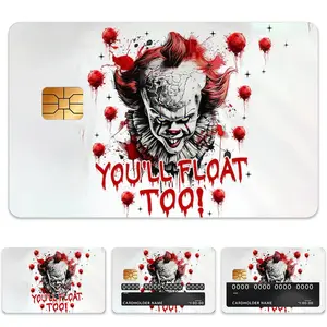 themed scary clown credit card skin industrial clothing bin Spooky Protection Security Personalization Design Decoration