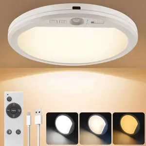 Motion Sensor Ceiling Light Wired, 7 Inch LED Flush Mount Ceiling  Closet Lights,3000k/4000k/6500k Selectable Ceiling Lights for Pantry Hallway Stairwell Porch