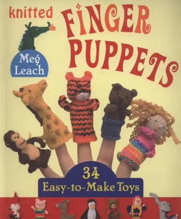USED Book - Knitted Finger Puppets: 34 Easy-to-Make Toys by Meg Leach (Paperback) - english