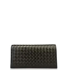 Pre-owned Bottega Veneta Leather small leather goods Continental Wallet Intrecciato Nappa Dark Brown (wc040126b2)