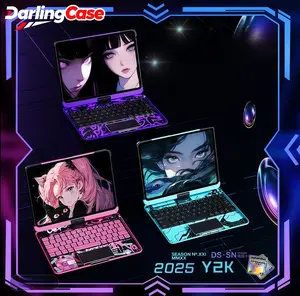 DarlingCase Y2k Pink iPad keyboard Case– 360° Rotating Multi-Touch Trackpad, RGB Backlit Keyboard, Transparent Back, Pencil Holder, Type-C Charging,for ipad 10th gen case ipad a16 case Tablet Cyberpunk Wireless  Digital