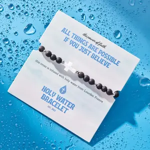 Unisex Holy Water Lava Rock Bracelet